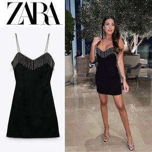 Zara Black Rhinestone Dress